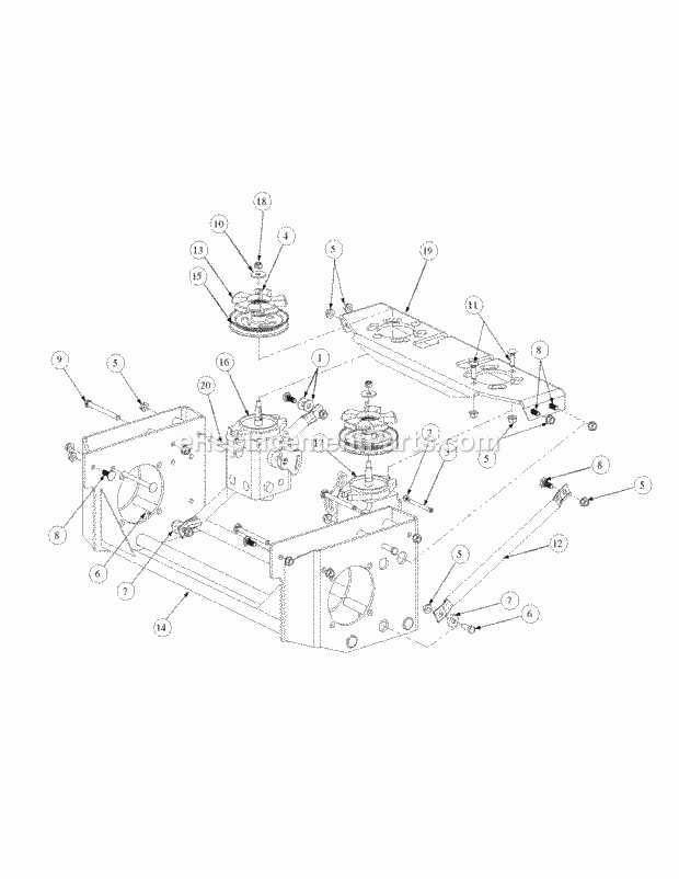 Hydro Pump Assembly Diagram and Parts List for M60-KW 53BH5D8X750 Cub Cadet Sprayer